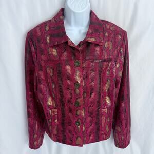Unear Lightweight Snake Print Jacket Size Large